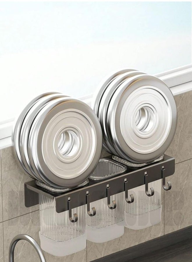 Marrone Plastic Wall Mounted Kitchen Organizer Cutlery Holder Multipurpose Chopsticks drainer Rack Spoon Stand Utensil Shelf for Kitchen with Drip Tray (3 Container) - Image 5